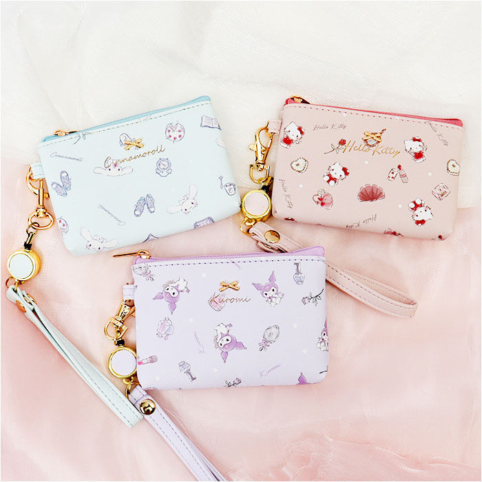 BACKYARD FAMILY「サンリオ リール付きパスケース 通販 パスケース リール付きキーケース パスポーチ 定期券入れ」|定期入れ|