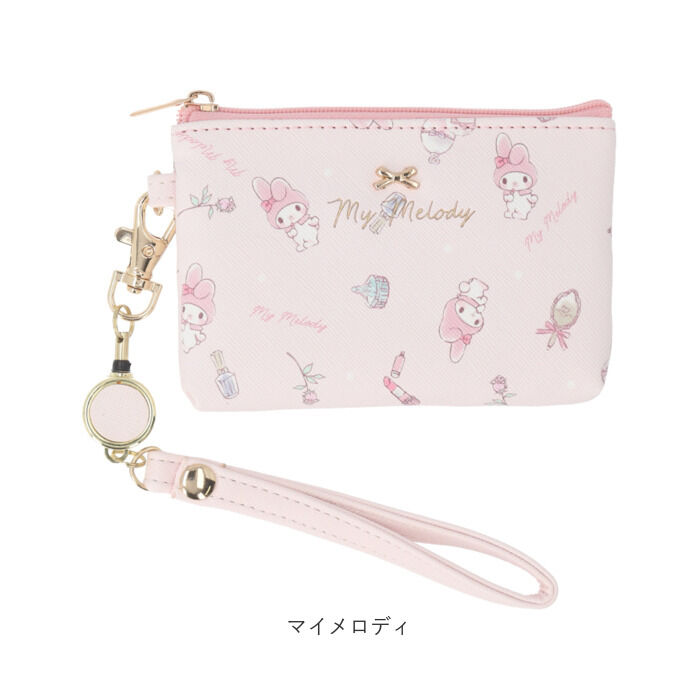 BACKYARD FAMILY「サンリオ リール付きパスケース 通販 パスケース リール付きキーケース パスポーチ 定期券入れ」|定期入れ|