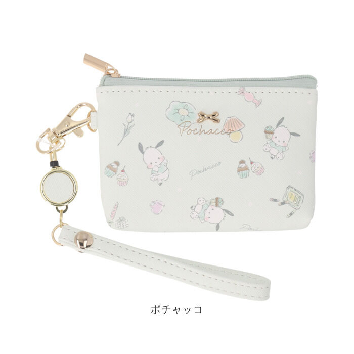 BACKYARD FAMILY「サンリオ リール付きパスケース 通販 パスケース リール付きキーケース パスポーチ 定期券入れ」|定期入れ|