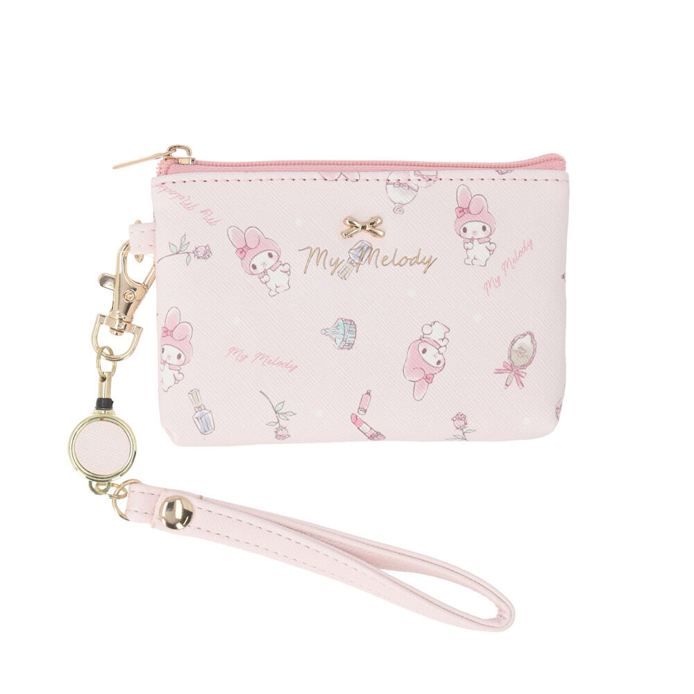 BACKYARD FAMILY「サンリオ リール付きパスケース 通販 パスケース リール付きキーケース パスポーチ 定期券入れ」|定期入れ|ピンク1