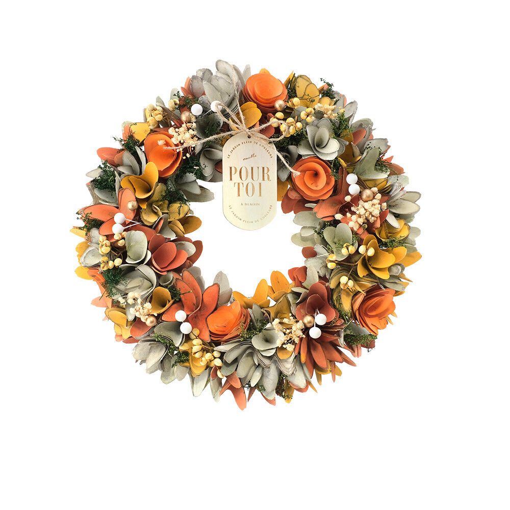 BACKYARD FAMILY「ナチュラルリース L 通販 リース 造花 お花 フラワーアレンジメント プリザーブドフラワー」|その他|オレンジ3