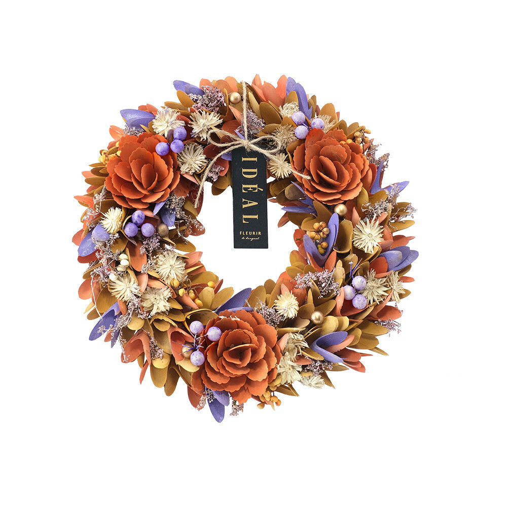 BACKYARD FAMILY「ナチュラルリース L 通販 リース 造花 お花 フラワーアレンジメント プリザーブドフラワー」|その他|オレンジ5