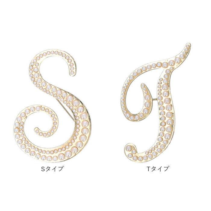 BACKYARD FAMILY「ブローチ パール 通販 イニシャルブローチ ピンブローチ アルファベット アクセサリー ピンバッチ」|その他|