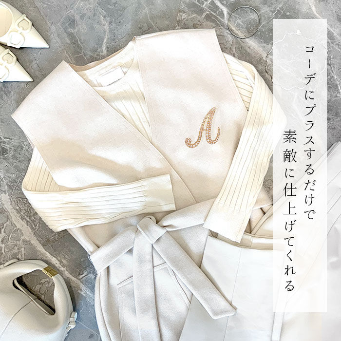 BACKYARD FAMILY「ブローチ パール 通販 イニシャルブローチ ピンブローチ アルファベット アクセサリー ピンバッチ」|その他|