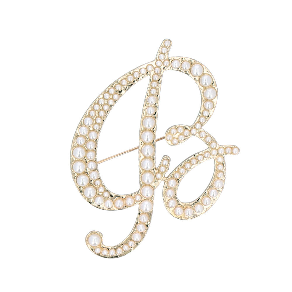 BACKYARD FAMILY「ブローチ パール 通販 イニシャルブローチ ピンブローチ アルファベット アクセサリー ピンバッチ」|その他|ホワイト2