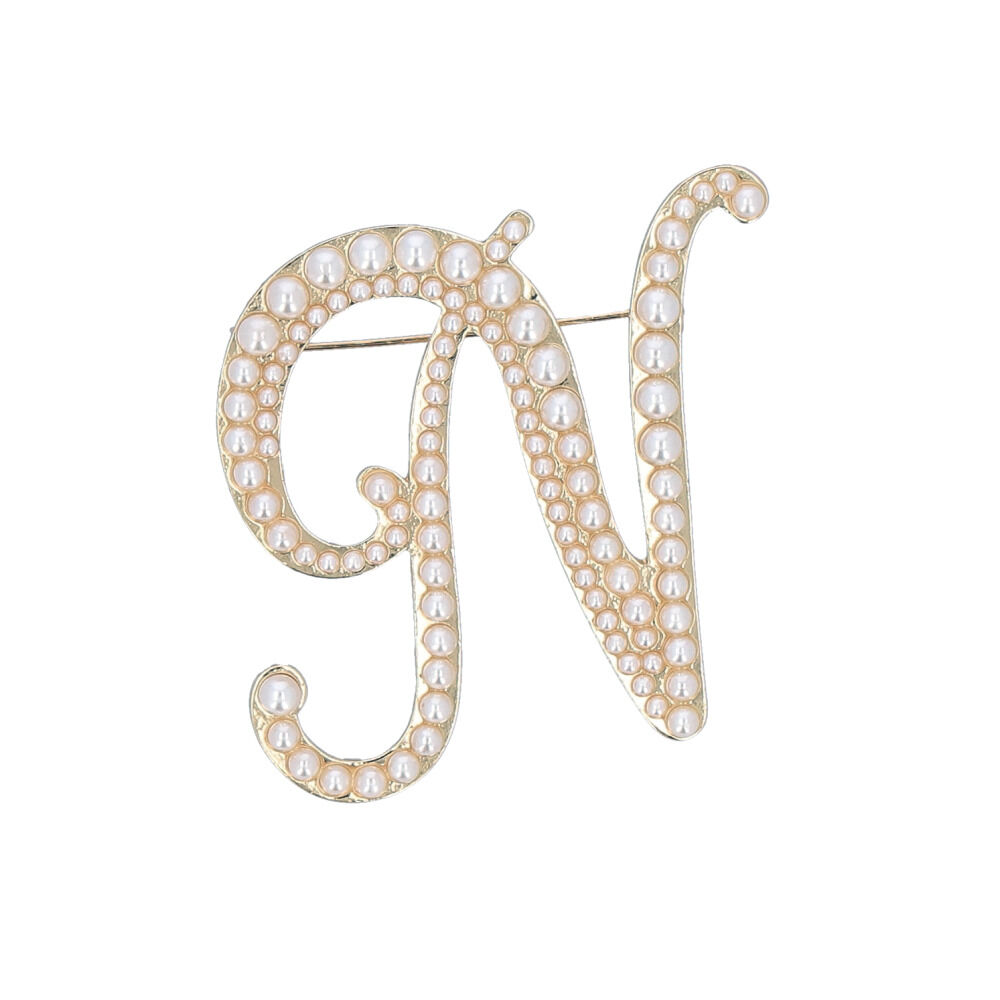 BACKYARD FAMILY「ブローチ パール 通販 イニシャルブローチ ピンブローチ アルファベット アクセサリー ピンバッチ」|その他|ホワイト12