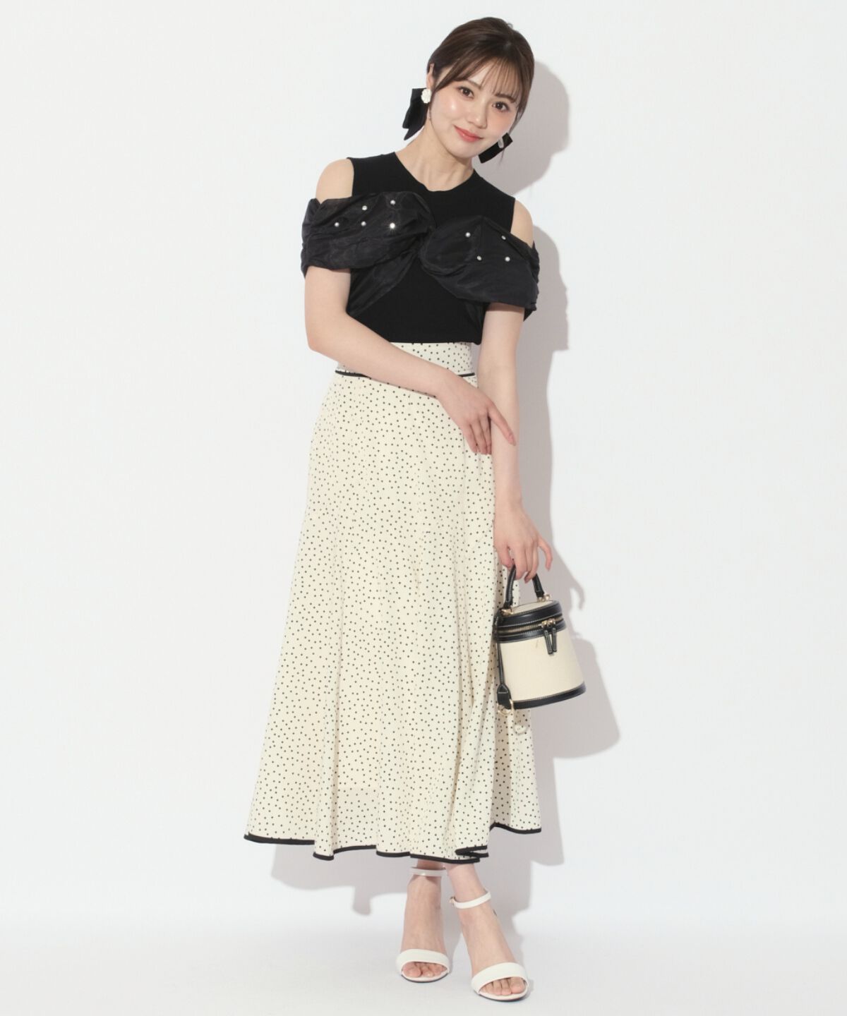 WILLSELECTION「バックスピンドルドットフレアスカート」|フレア|