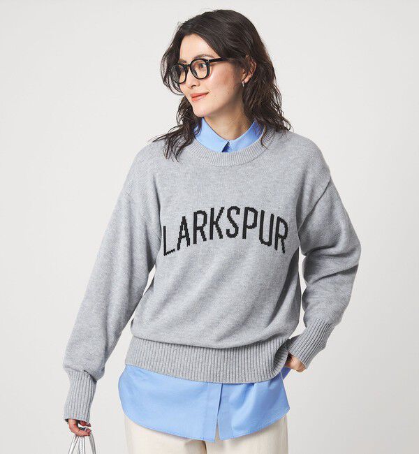 UNITED ARROWS green label relaxing「ロゴ ニット プルオーバー 2 ウォッシャブル」|ニット・セーター|MD.GRAY