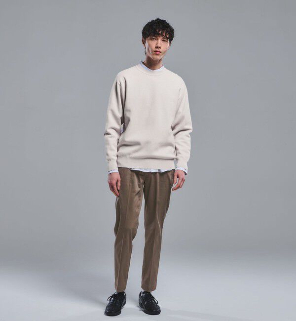 UNITED ARROWS green label relaxing「コットン シルク ミラノリブ クルーネック ニット」|ニット・セーター|