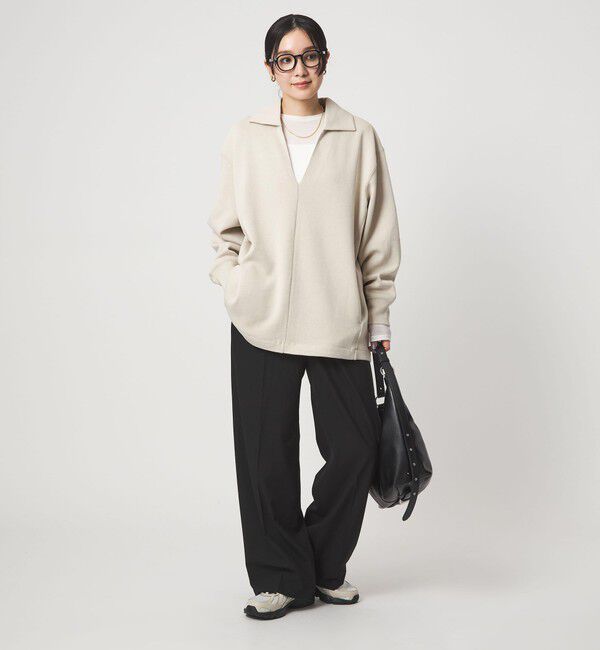 UNITED ARROWS green label relaxing「【WEB限定】＜at ease＞ダブルフェイス エリツキ プルオーバー カットソー」|Tシャツ・カットソー|