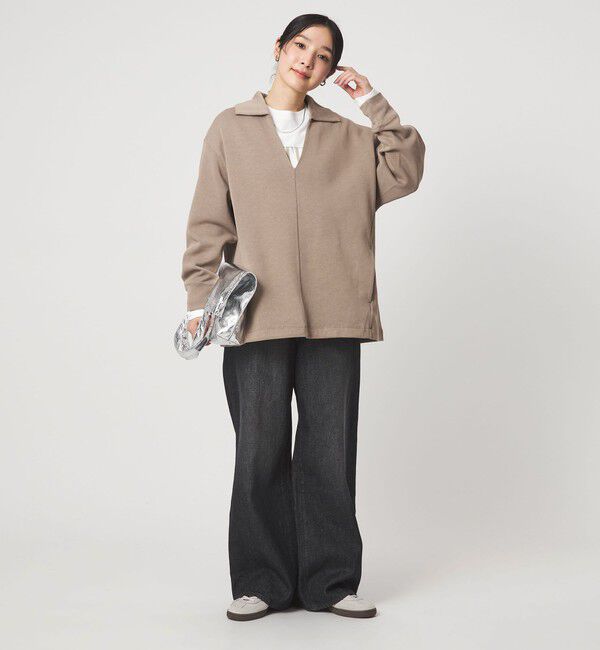 UNITED ARROWS green label relaxing「【WEB限定】＜at ease＞ダブルフェイス エリツキ プルオーバー カットソー」|Tシャツ・カットソー|