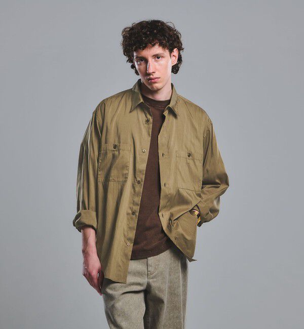 UNITED ARROWS green label relaxing「レーヨンナイロン ワッシャー ダブルパッチポケット レギュラーカラー シャツ」|シャツ・ブラウス|MOCA