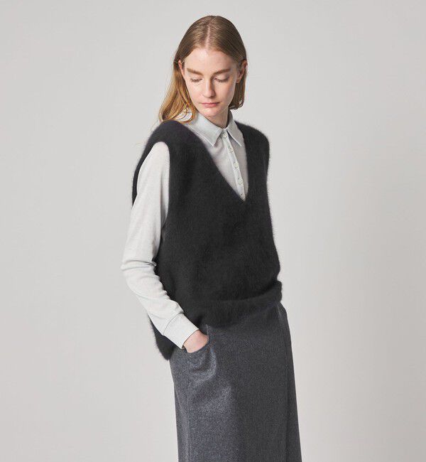 STEVEN ALAN「＜Steven Alan＞オーストラリアンウール ミックス ニットベスト」|ベスト・ジレ|DK.GRAY