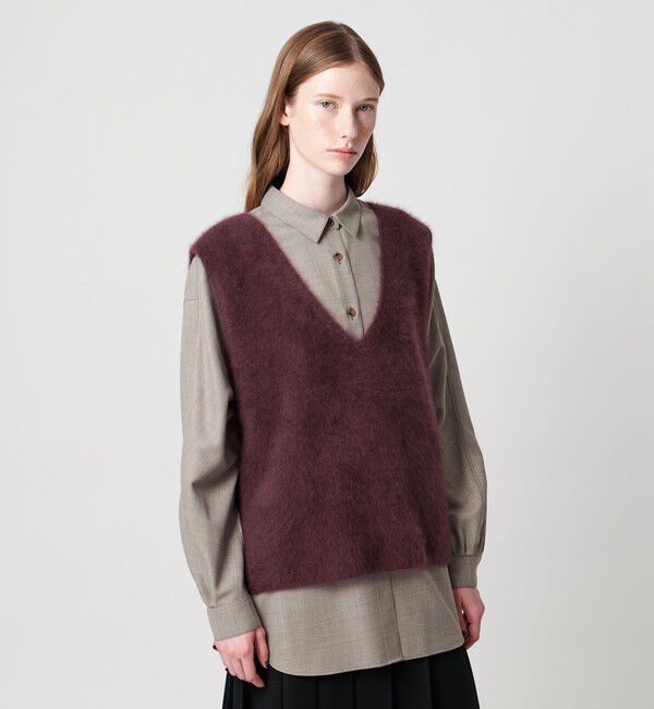 STEVEN ALAN「＜Steven Alan＞オーストラリアンウール ミックス ニットベスト」|ベスト・ジレ|DK.BROWN