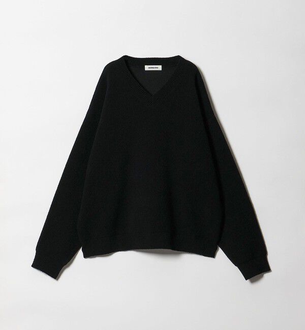 MONKEY TIME「プレーティング クロップド Vネック ニット」|ニット・セーター|