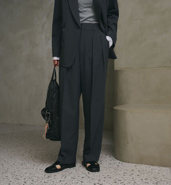 BEAUTY&YOUTH UNITED ARROWS「2タックテーパードパンツ 吸水速乾 防シワ UV」|スラックス|DK.GRAY