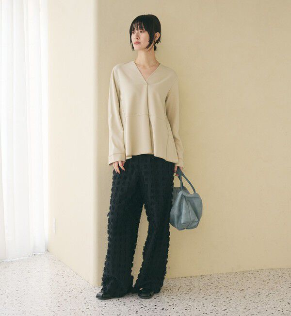 BEAUTY&YOUTH UNITED ARROWS「レザーライク コンビ タック バッグ」|ハンドバッグ|