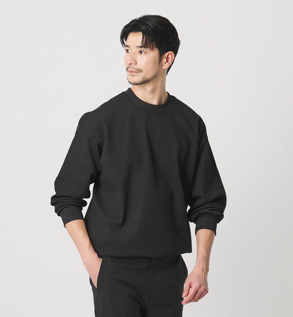 BEAUTY&YOUTH UNITED ARROWS「【WEB限定 WARDROBE SMART】テックサーマル アジャスト カットソー【吸水速乾】」|Tシャツ・カットソー|BLACK