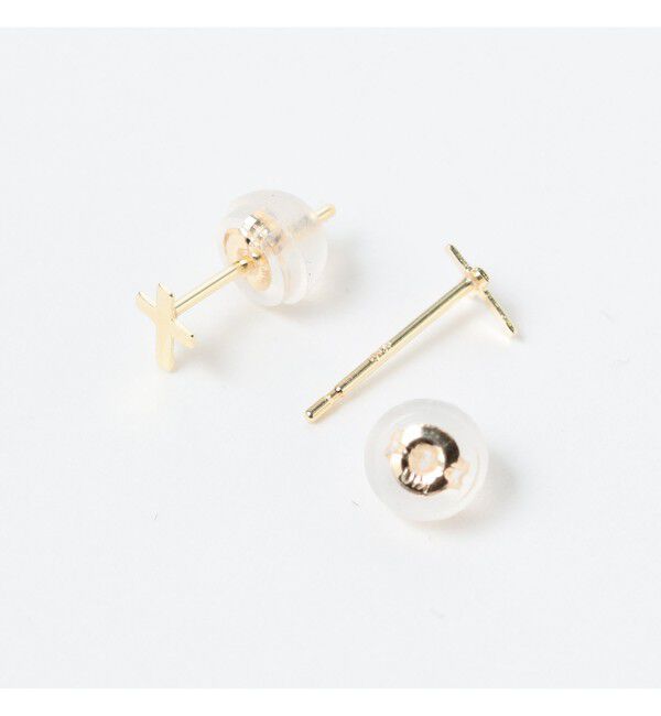 Ray BEAMS 「K10 クロス ピアス」|ピアス|
