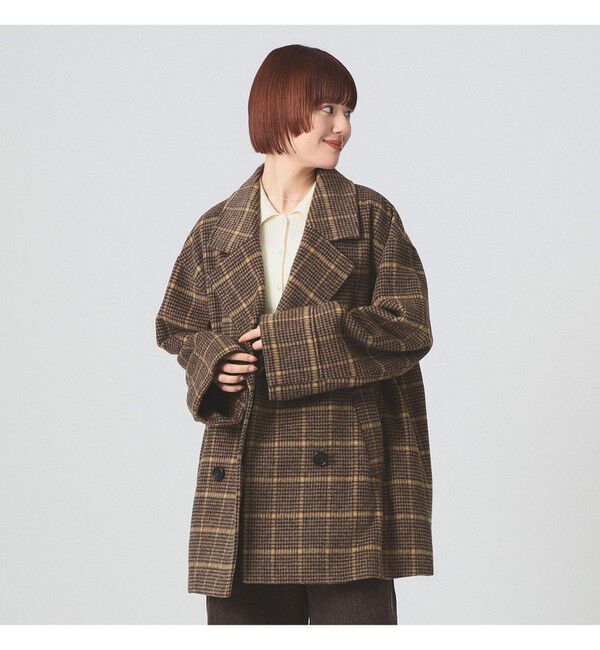 チェック ビーバー ダブル ハーフコート（Ray BEAMS ）｜ルミネの