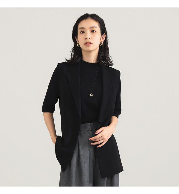 Demi-Luxe BEAMS 「トリアセ テーラードジレ」|ダッフルコート|BLACK