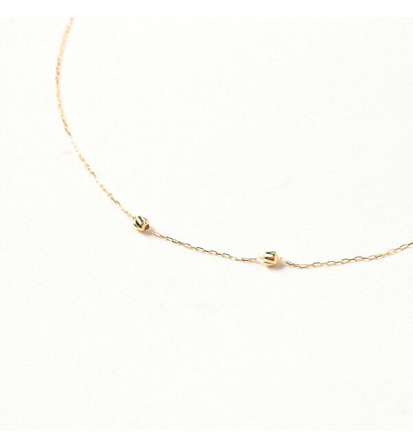 Demi-Luxe BEAMS 「wePERM / スターリングライトチェーン 2ビーズ ネックレス ゴールド」|その他|