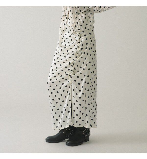 Ray BEAMS 「ドット サテン フリル スカート」|スカート|