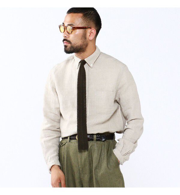 BEAMS PLUS「Leather Mesh Belt」|ベルト|