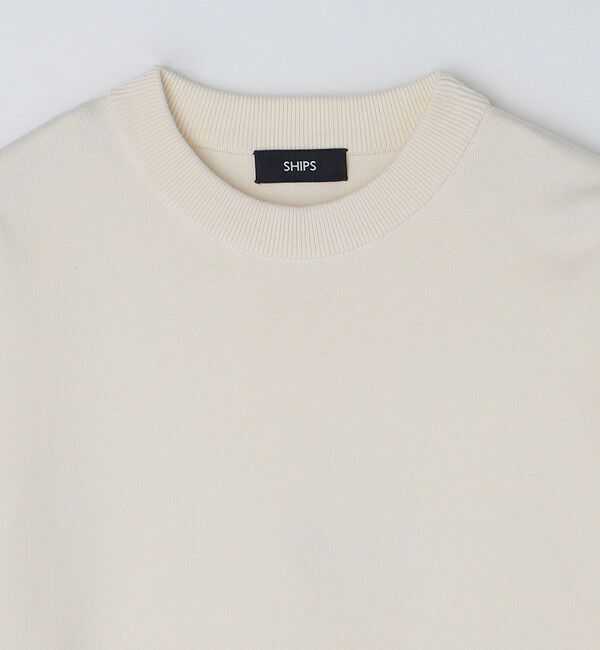SHIPS「SHIPS: 〈手洗い可能・抗菌防臭〉14GG コットン スムース 長袖 ニット」|ニット・セーター|