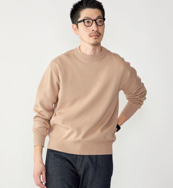 SHIPS「SHIPS: 〈手洗い可能・抗菌防臭〉14GG コットン スムース 長袖 ニット」|ニット・セーター|