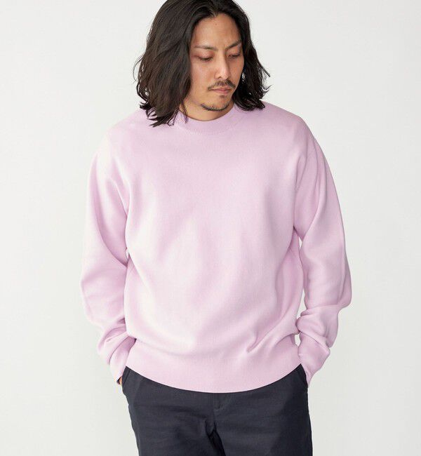 SHIPS「SHIPS: 〈手洗い可能・抗菌防臭〉14GG コットン スムース 長袖 ニット」|ニット・セーター|