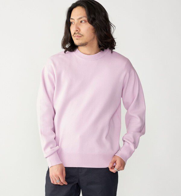 SHIPS「SHIPS: 〈手洗い可能・抗菌防臭〉14GG コットン スムース 長袖 ニット」|ニット・セーター|