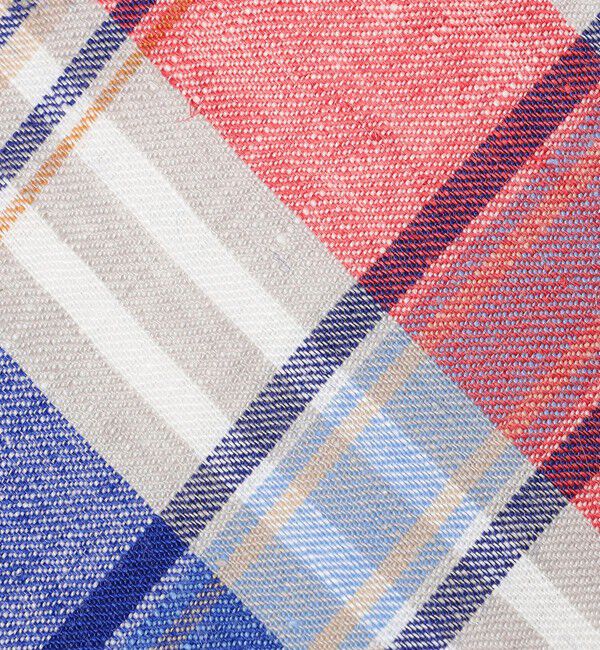 SHIPS「BREUER: リネン ネイビー マドラス チェック ネクタイ」|ネクタイ・蝶ネクタイ|