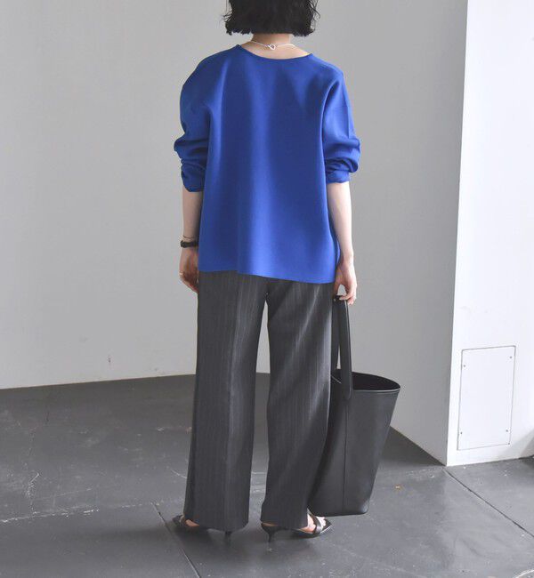 quaranciel「quaranciel:〈手洗い可能〉ニット ノーカラー ダブル ジャケット カーディガン」|カーディガン|