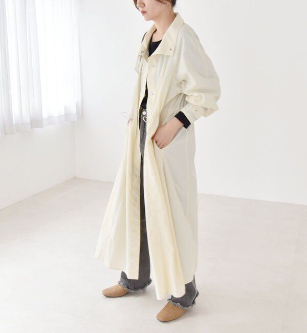 quaranciel「quaranciel:〈洗濯機可能〉ライト スタンドカラー ナイロン ロング コート」|その他|
