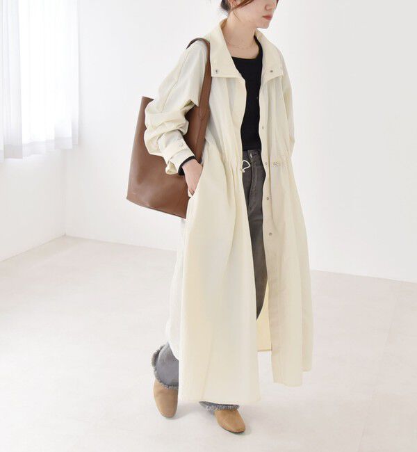 quaranciel「quaranciel:〈洗濯機可能〉ライト スタンドカラー ナイロン ロング コート」|その他|