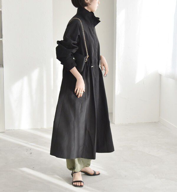 quaranciel「quaranciel:〈洗濯機可能〉ライト スタンドカラー ナイロン ロング コート」|その他|