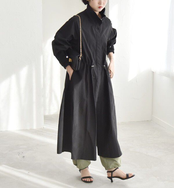 quaranciel「quaranciel:〈洗濯機可能〉ライト スタンドカラー ナイロン ロング コート」|その他|