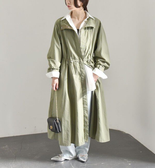 quaranciel「quaranciel:〈洗濯機可能〉ライト スタンドカラー ナイロン ロング コート」|その他|