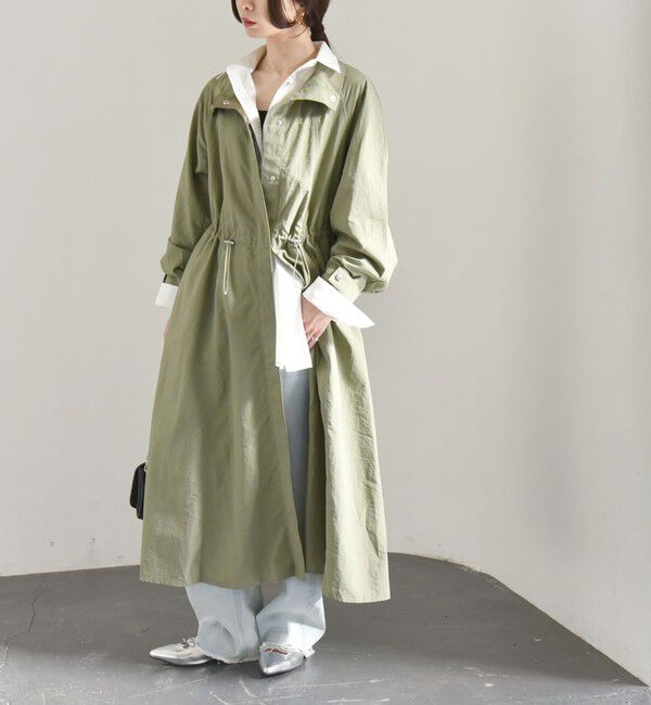 quaranciel「quaranciel:〈洗濯機可能〉ライト スタンドカラー ナイロン ロング コート」|その他|
