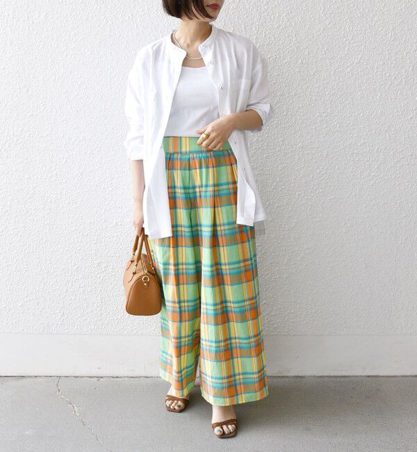 SHIPS any「SHIPS any:〈洗濯機可能〉マドラス チェック タック フレア パンツ」|その他|