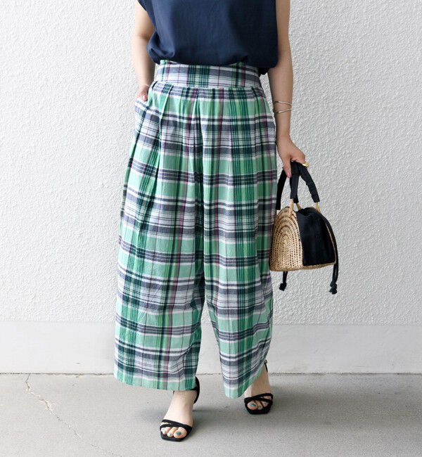 SHIPS any「SHIPS any:〈洗濯機可能〉マドラス チェック タック フレア パンツ」|その他|