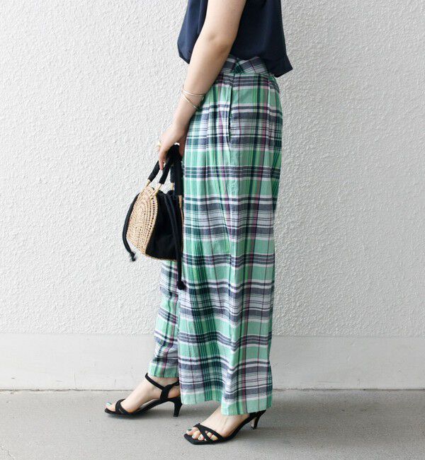 SHIPS any「SHIPS any:〈洗濯機可能〉マドラス チェック タック フレア パンツ」|その他|