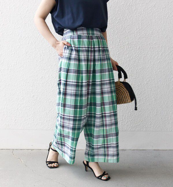 SHIPS any「SHIPS any:〈洗濯機可能〉マドラス チェック タック フレア パンツ」|その他|