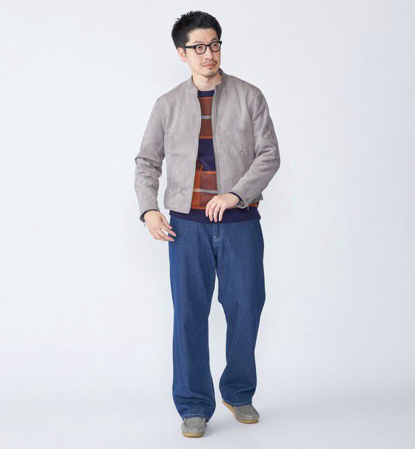 SHIPS「SHIPS: ポリエステル フェイク スエード シングル ライダース」|ライダースジャケット|