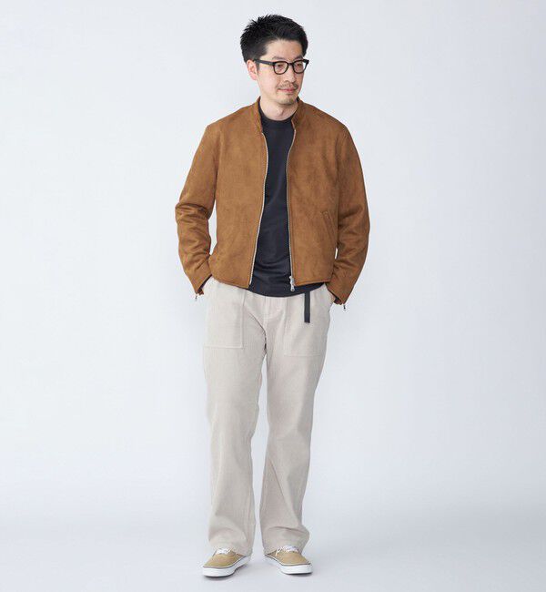 SHIPS「SHIPS: ポリエステル フェイク スエード シングル ライダース」|ライダースジャケット|