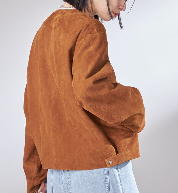 SHIPS for women「ゴート スエード ノーカラー ブルゾン」|ブルゾン・スタジャン|