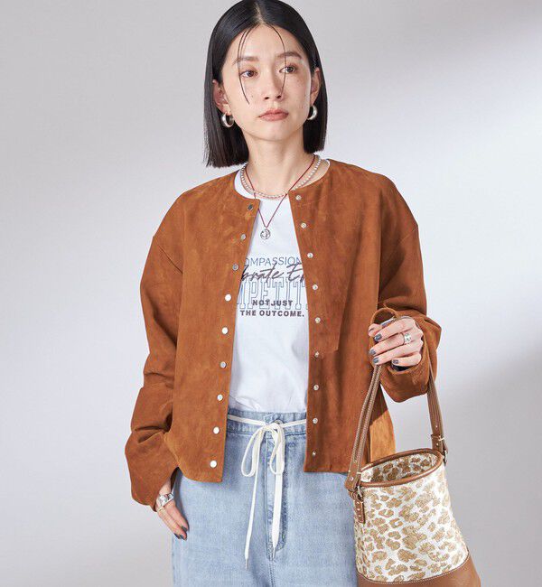 SHIPS for women「ゴート スエード ノーカラー ブルゾン」|ブルゾン・スタジャン|