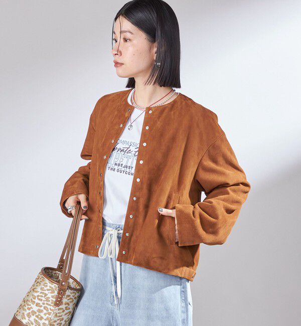 SHIPS for women「ゴート スエード ノーカラー ブルゾン」|ブルゾン・スタジャン|