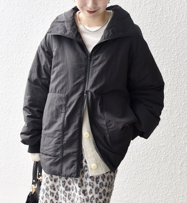 WEB限定】SHIPS any: 中綿 ダブル ジップ スタンド ブルゾン（SHIPS